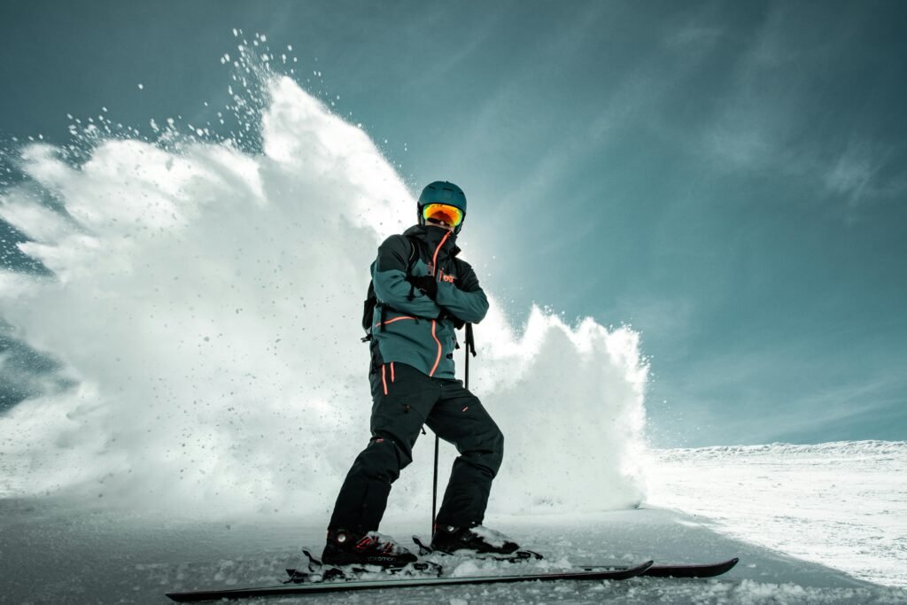 Man Skiing in Winter